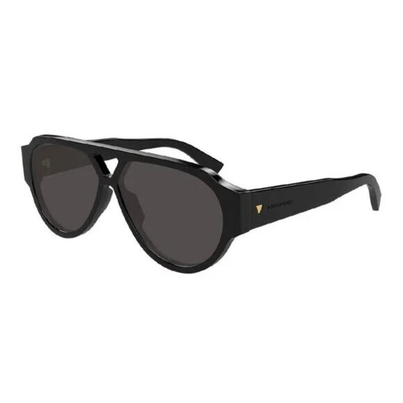 NEW BOTTEGA VENETA SUNGLASSES UNISEX BLACK PILOT EYEWEAR
